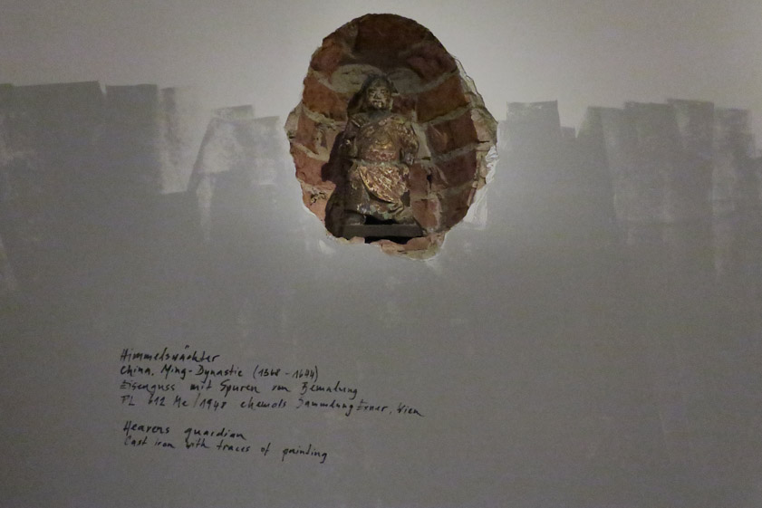 Kawamata's installation included statues placed in crude niches in the brick walls.