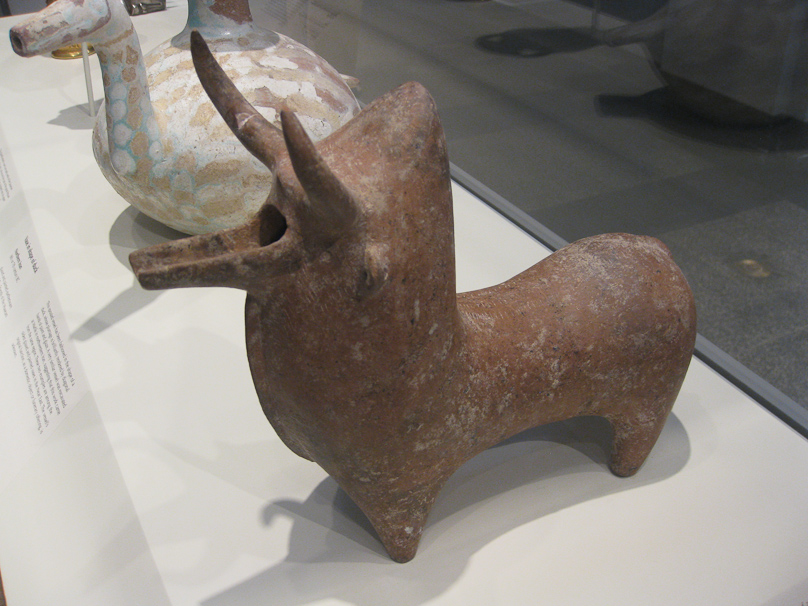 We made two visits to the Cincinnati Art Museum during the five days we were in town, but I will only show one sample of the large, interesting collection there. This bull-shaped vessel is from northern Iran in the first millenium BC.