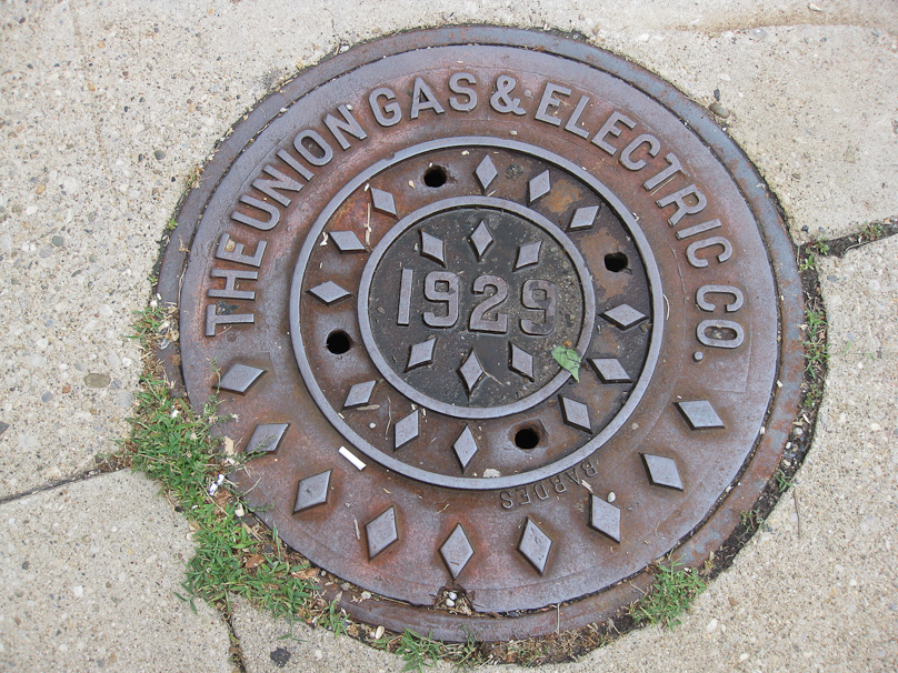 Manhole cover in the brewery district of Cincinnati.