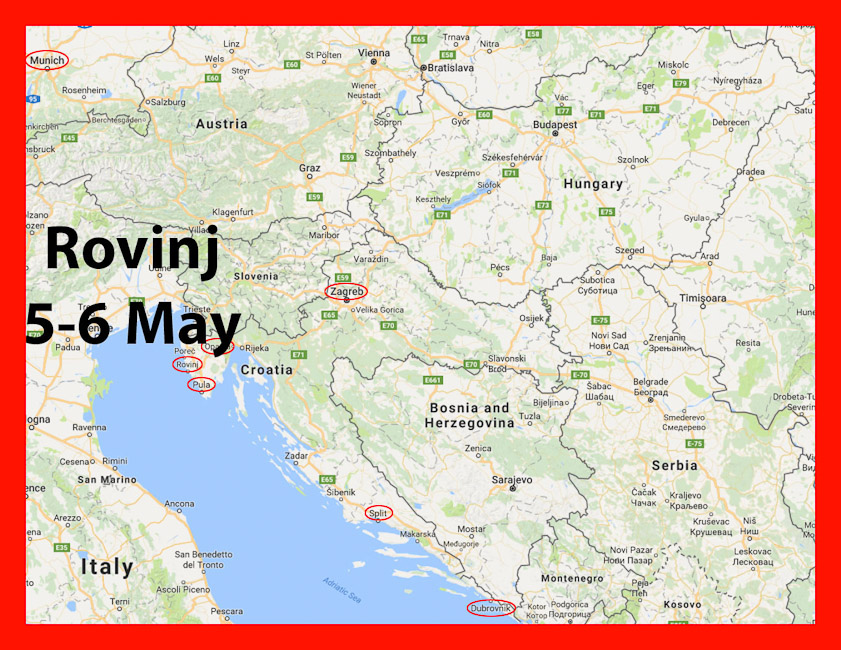 After two nights and one day of sightseeing in Opatija we drove across the Istrian peninsula to Rovinj.