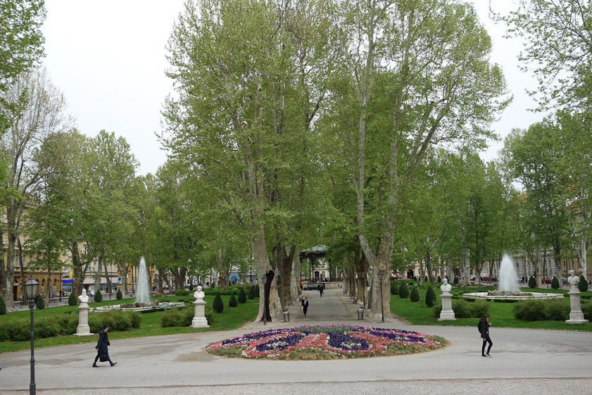 View north from the front steps of the Croatia Academy of Sciences and Arts.