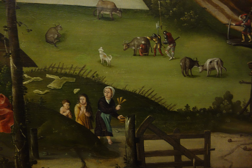 These naive figures are extreme examples of the inferior paintings in the Strossmayer collection.