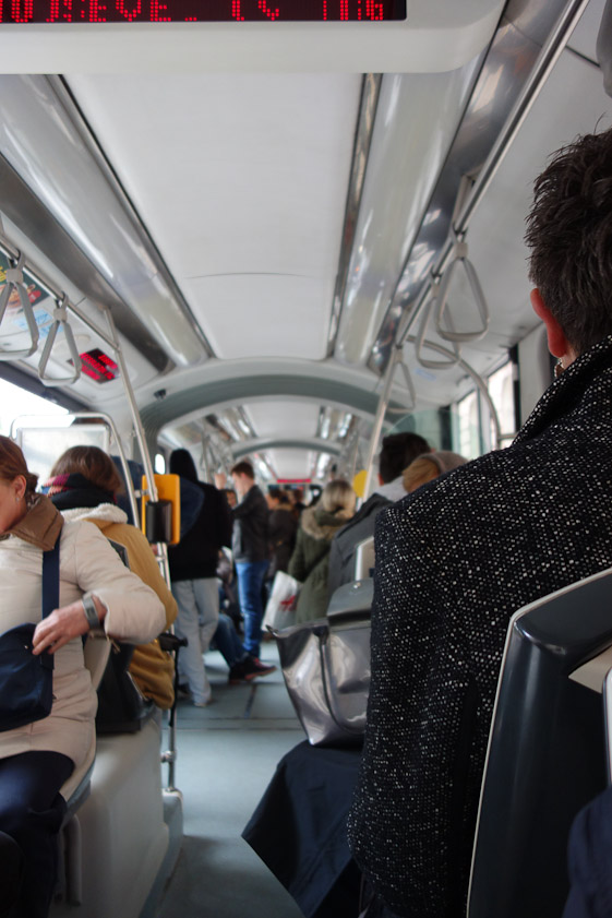 We traveled around Zagreb on street cars.