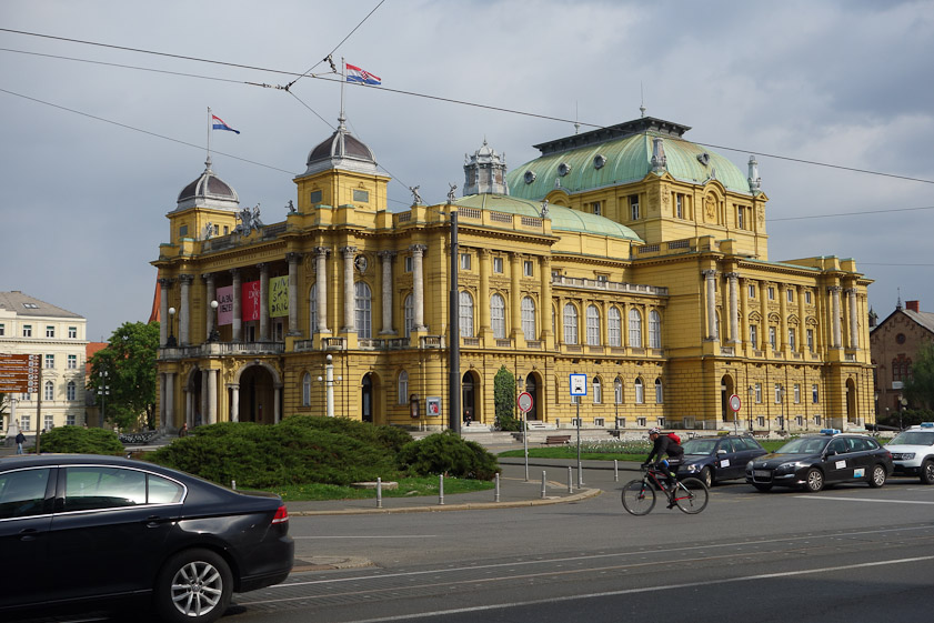 The Croatian National Theater opened in 1895 during a visit by Emperor Franz Joseph. Austria-Hungary controlled Croatia until 1918, when Yugoslavia was formed.