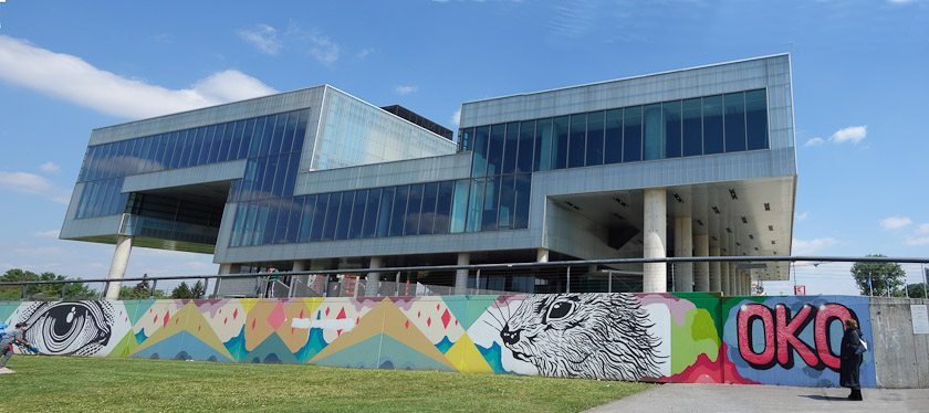 The entrance to the museum is past this commissioned graffiti work by Oko, 