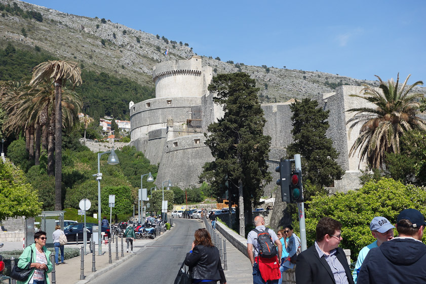 A defensive tower at the northwest corner of the walls.