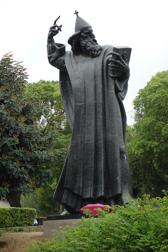 A huge (8 meters tall) statue of Gregory of Nin by Ivan Meštrović facing the north gate. Gregory was bishop of Split in the 10c, a champion of Croatian independence.