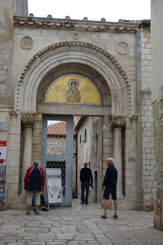 The entrance to the Euphrasian Basilica is  on a side street, and I almost walked past it.