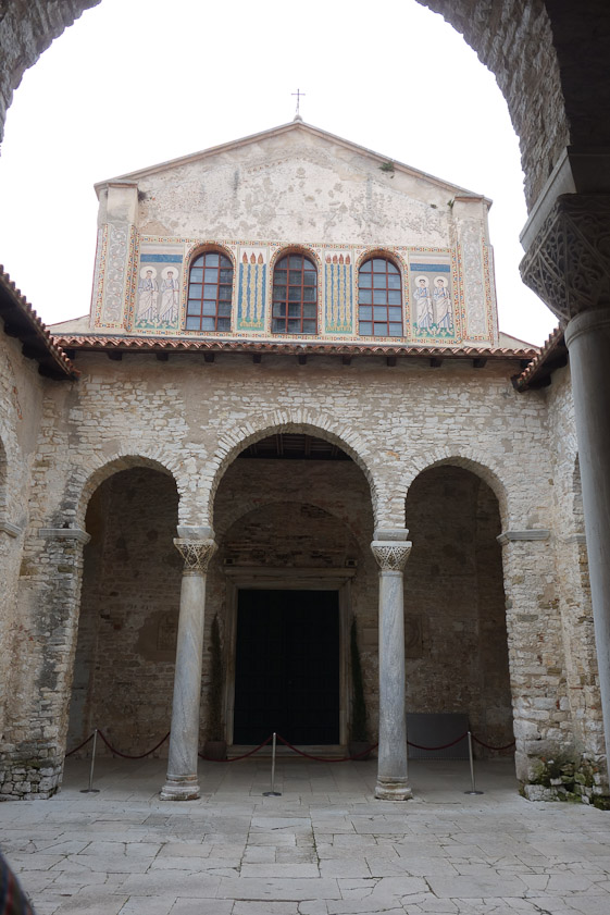 The other side of the atrium faces the west end of the main, 6c basilica.