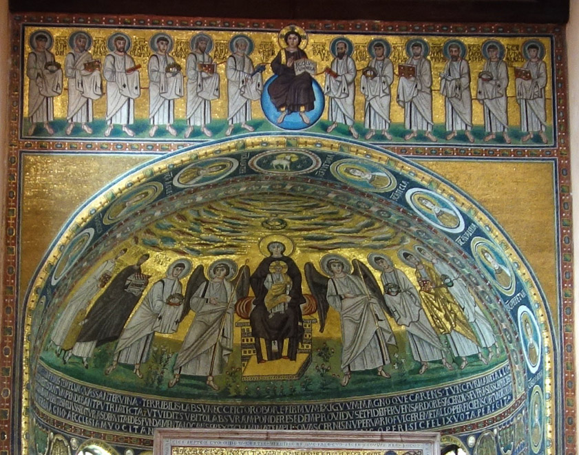 A blowup of the east wall and apse mosaic.