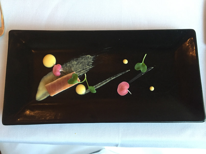 The amuse bouche to start dinner at Zinfandel's, the fancy restaurant in the Esplanade Hotel.