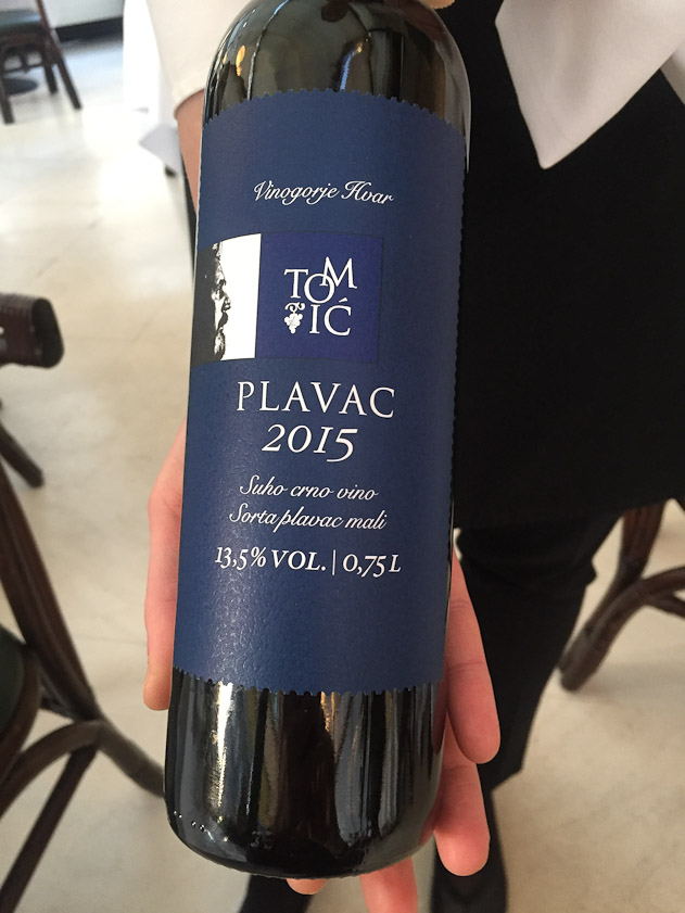 Most of our dinners were eaten in The Bistro in the Esplanade Hotel. Same kitchen as Zinfandel's, but more informal. Plavac is a good red grape similar to Zinfandel.