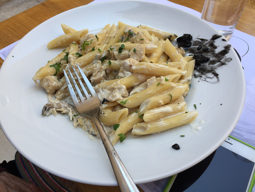 Penne with mushrooms