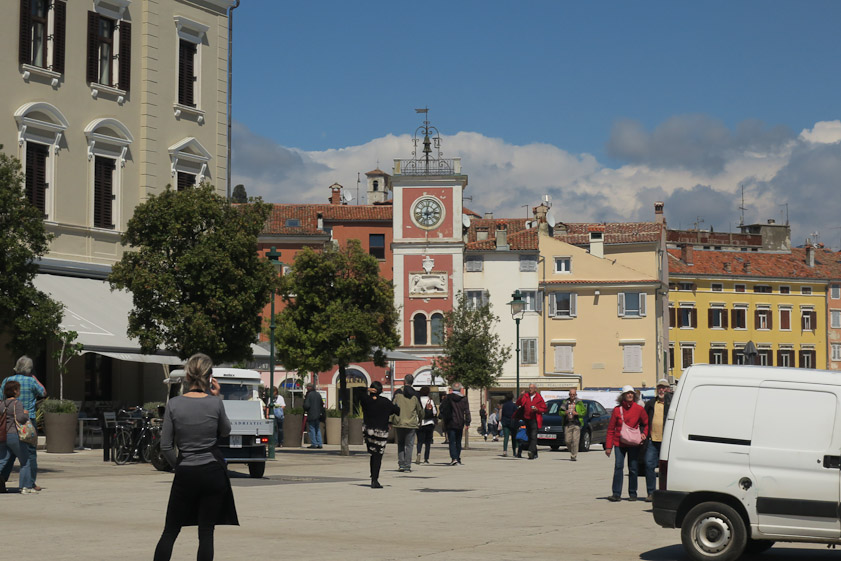 The lion on the red tower dates from the era when Venice owned Rovinj 1283 to 1797.