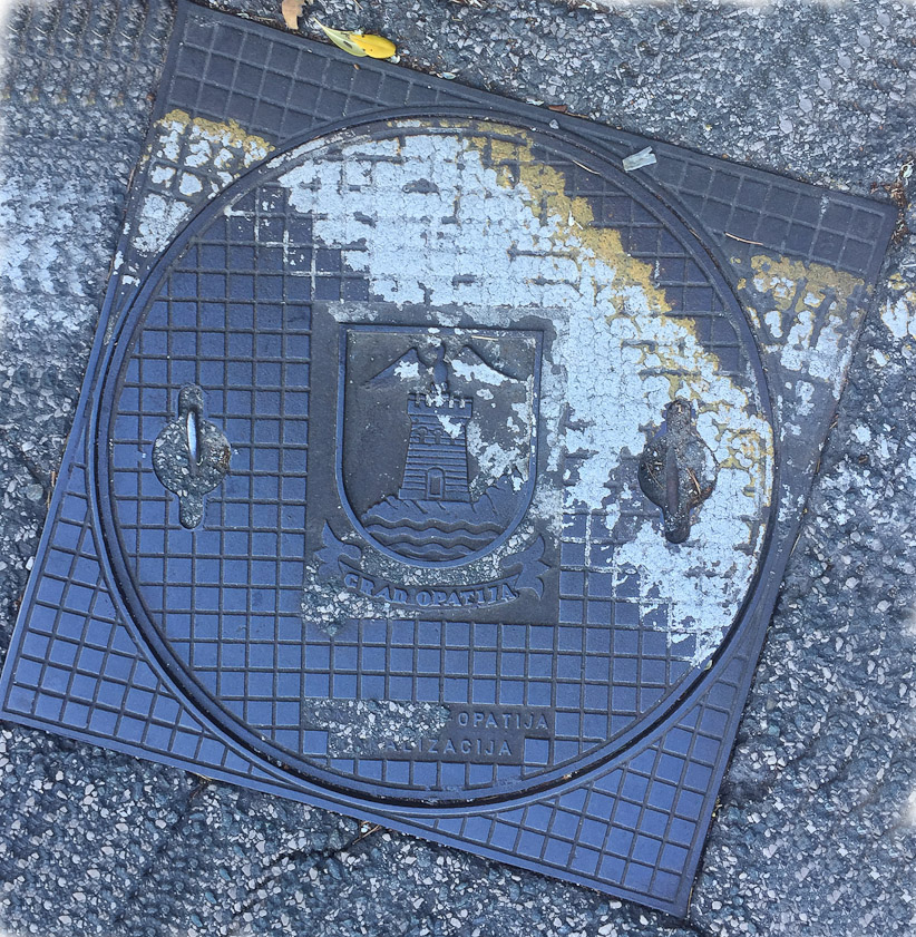 Manhole cover in Opatija, Croatia.