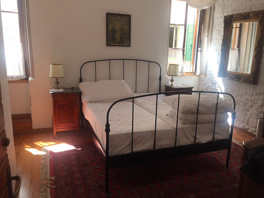 When we got to it, our room was nice. There was a clothes line from the window on the right across the street we could use for our laundry.