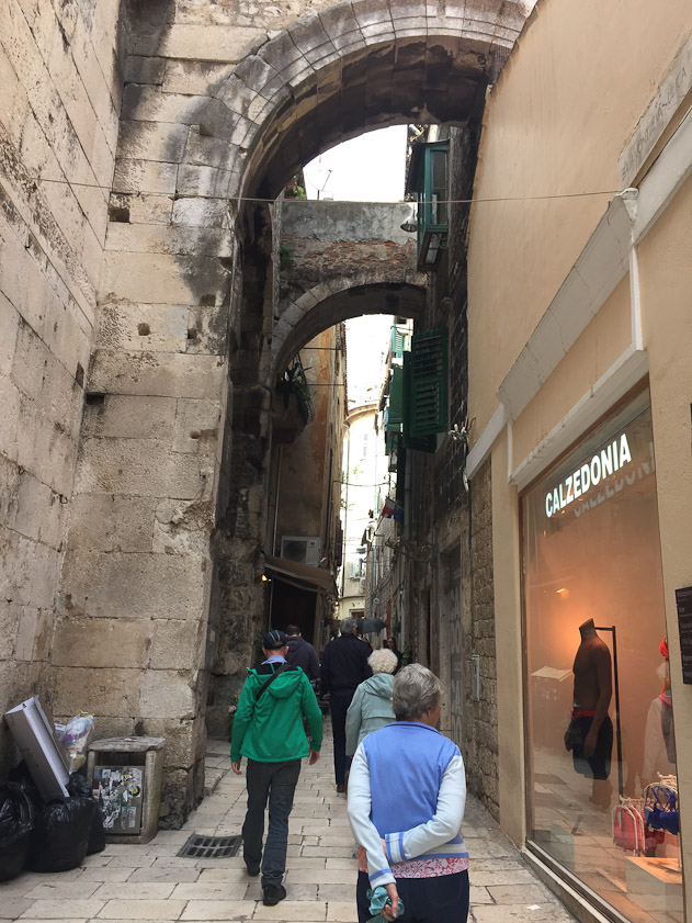 The west gate of the palace, obstructed by later buildings.