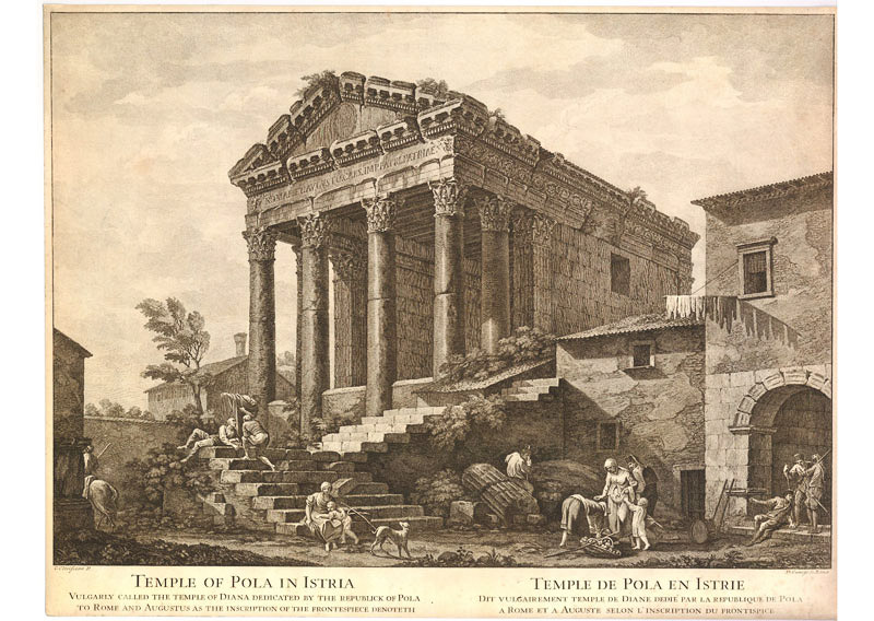 What the temple looked like in 1784, in a print by L.F. Cassas, a French traveller.