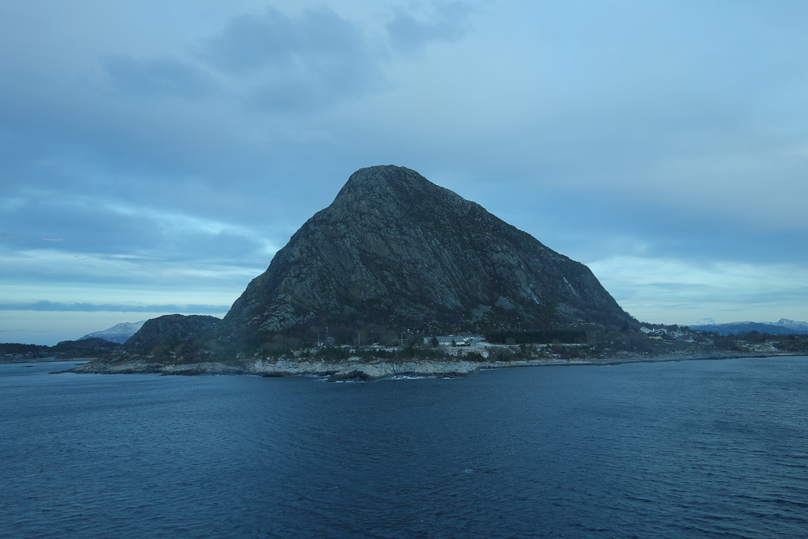 A dramatic mountain near Ålesund.