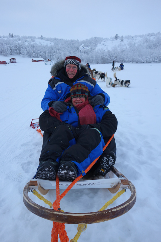 Halfway through we stopped on a frozen fjord where our driver  shot this photo. We were glad of the fjord, which was flat, and glad for the stop. The trail on land was very bumpy and uncomfortable.
