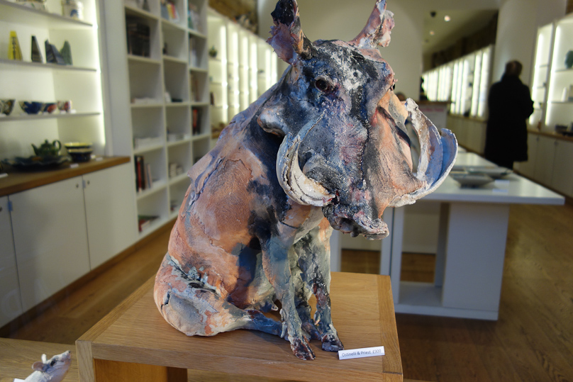 The Comtemporary Ceramics gallery across Great Russell Street from the British Museum had this warthog by Ostinelli and Priest in the window. we regretted that it was too big to take home and too expensive to ship.