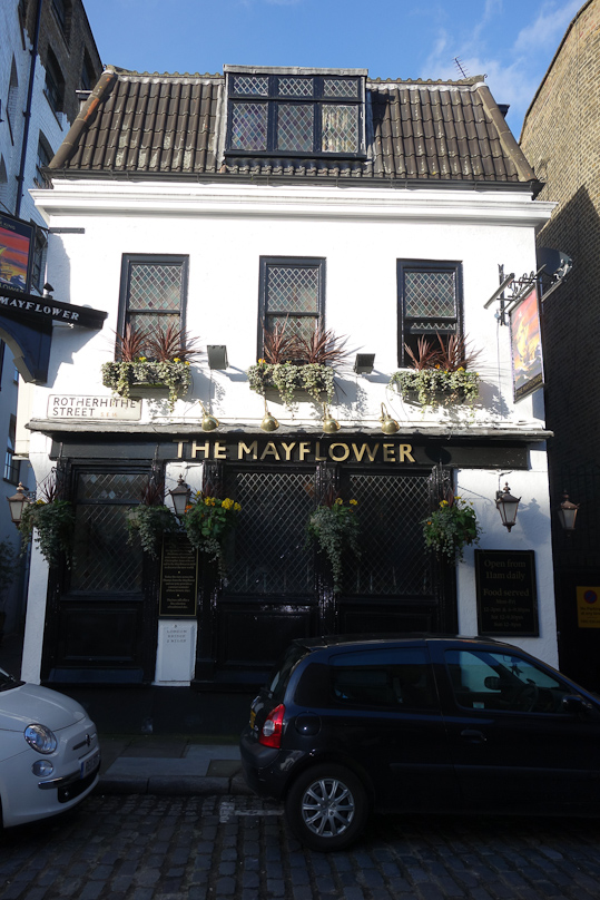 Across the road from the church is the Mayflower pub, oldest in London. We had lunch there.