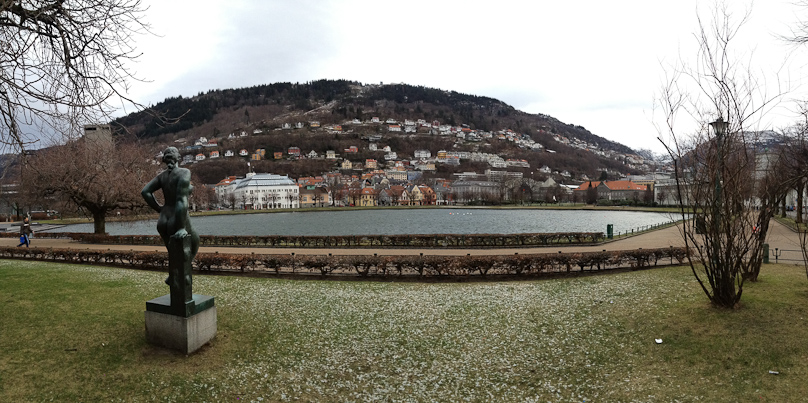 A panorama looking north from the front of the art museum in Bergen.