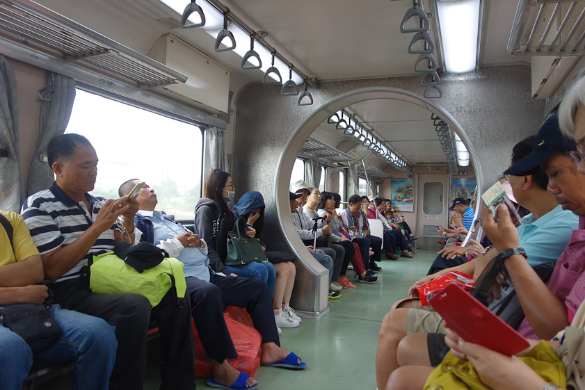 Interior of a car on the Jiji Line