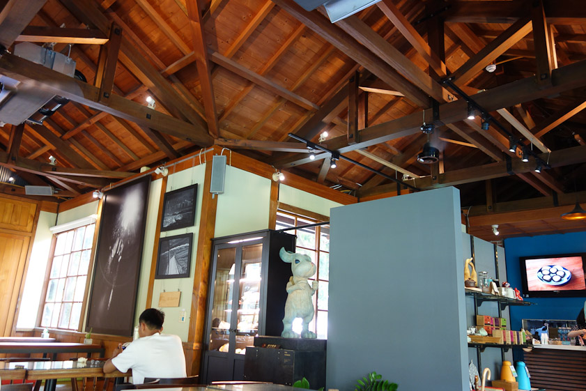 The inside of the tea house.