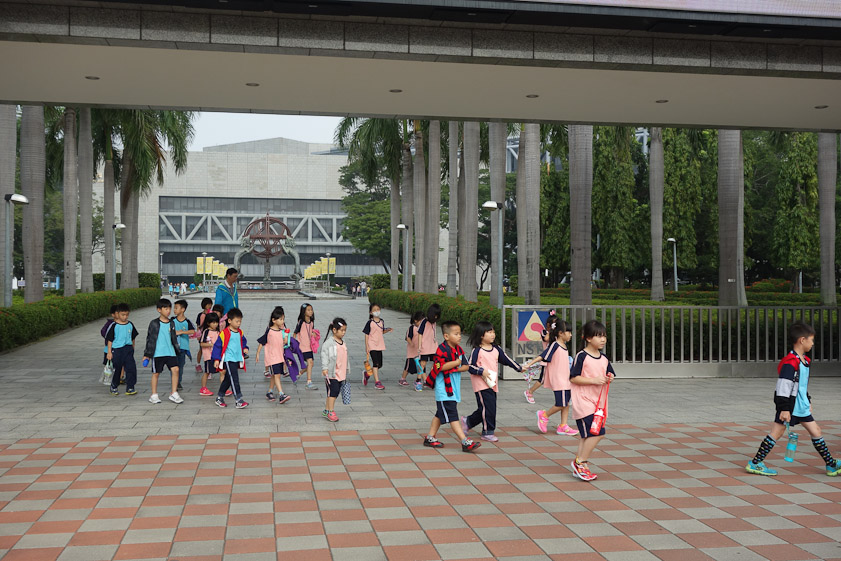 School kids leaving the National Science and Technology Museum.