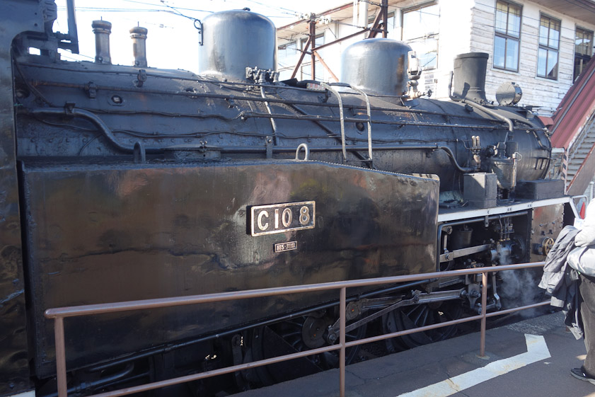 Our engine for the Main Line run to Sensu was C108, built in 1930, the last C10 class locomotive in service and the oldest of the Oigawa engines.