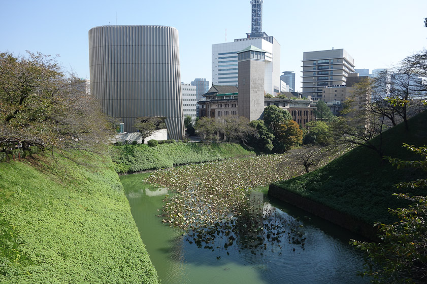 The moat at the entrance to Kitanomaru Garden.
