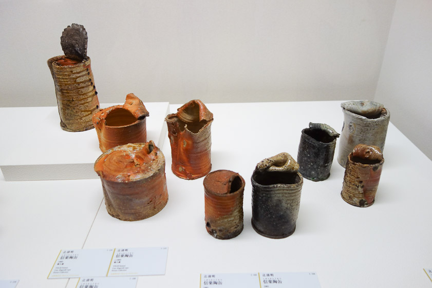 The Seimei pots I liked most were these versions of tin cans, roughly cut open. The earliest was made in 1969, the latest in 2006.