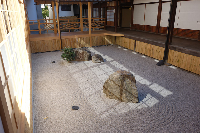 An iterior stone garden of the residence.
