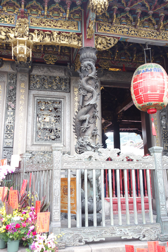 One of the dragon columns in the south face.