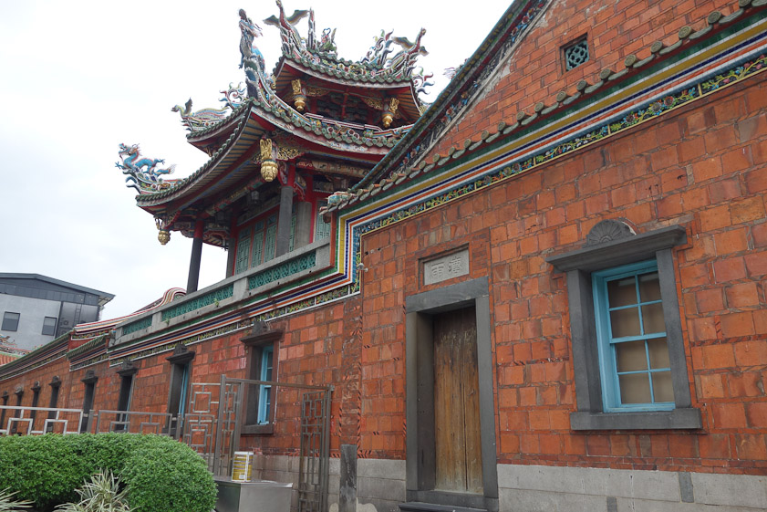 View from the pond of the outside the west side of the temple.