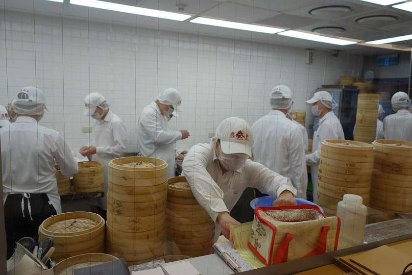 The kitchen at Din Tai Fung looked like an electronics factory clean room.