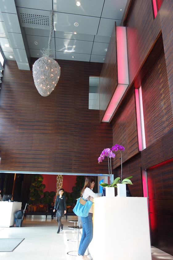 Lobby of our hotel in Taichung, Hotel One.