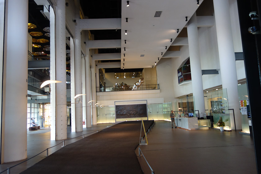The strip of asphalt inside the museum.