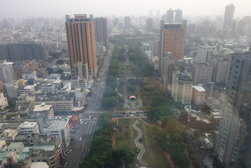This is the view from our room of the park going south to the art museum in the hazy distance.