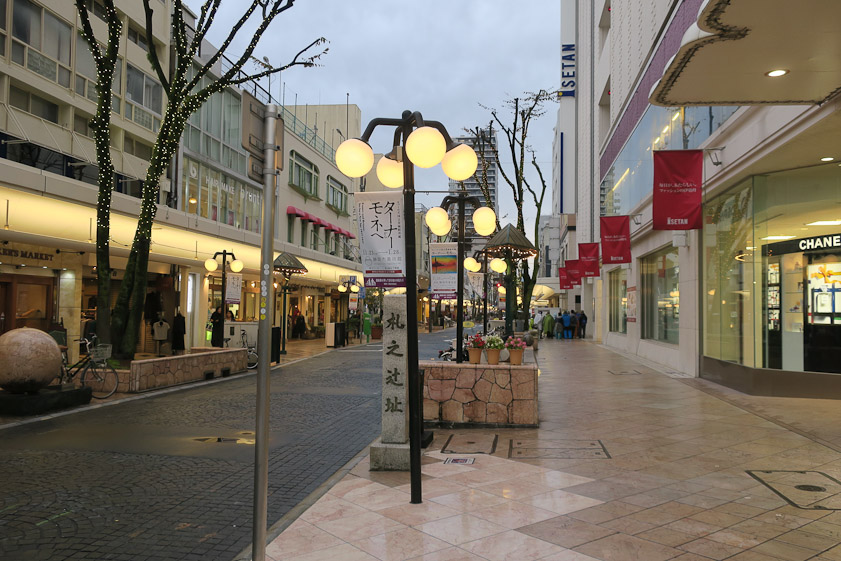 Downtown Shizuoka the day after our Oigawa excursion. Mariana went for a walk while I was laid up in the hotel resting my right knee, unhappy with the 11 hours of sitting during the railroad trip the day before.