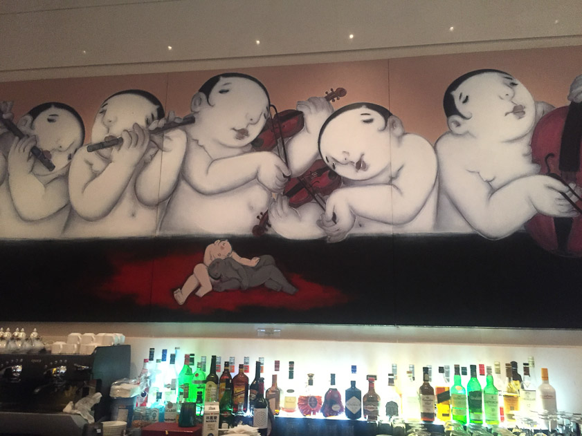 Art work over the bar at the Eclat.