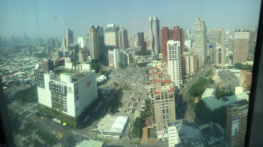 View of Taichung looking north from the hotel restaurant.