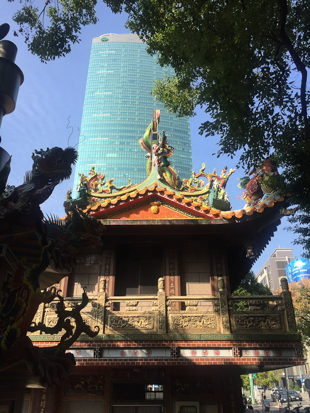 Temple next to our hotel, which is the tower in the background.