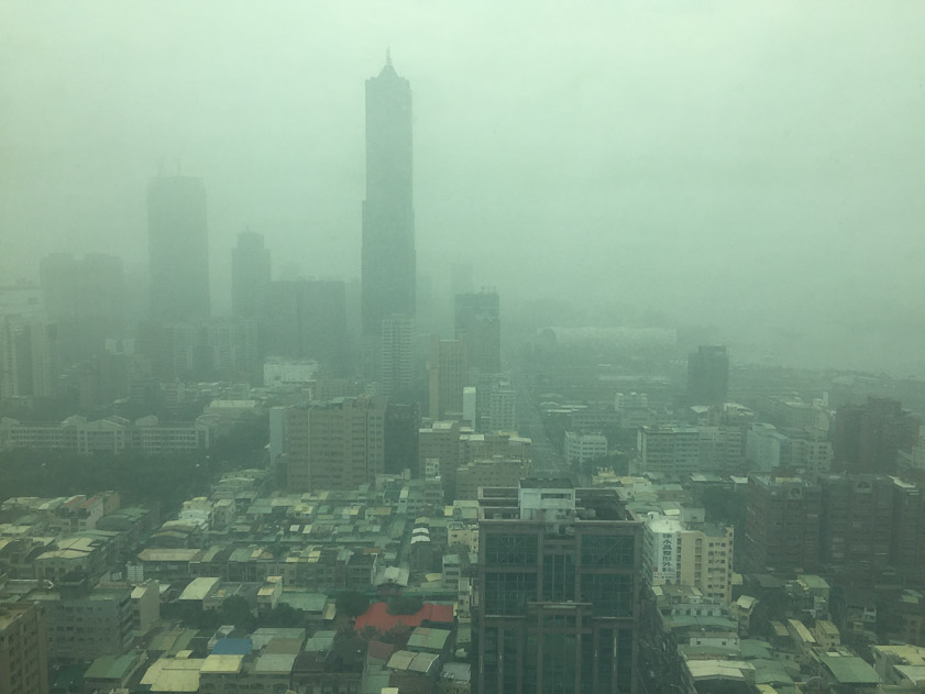 There was a lot of fog in Kaohsiung. This was 1 PM on the day we arrived.