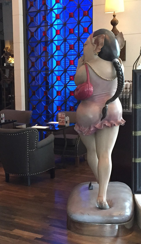 Another sculpture at the Eclat Hotel.
