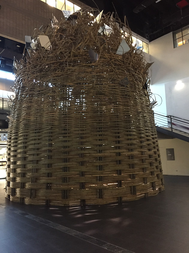 Another work in the museum, a huge basketwork enclosure that degenerates at the top into a thicket. A lot of the other exhibits didn't merit photos.
