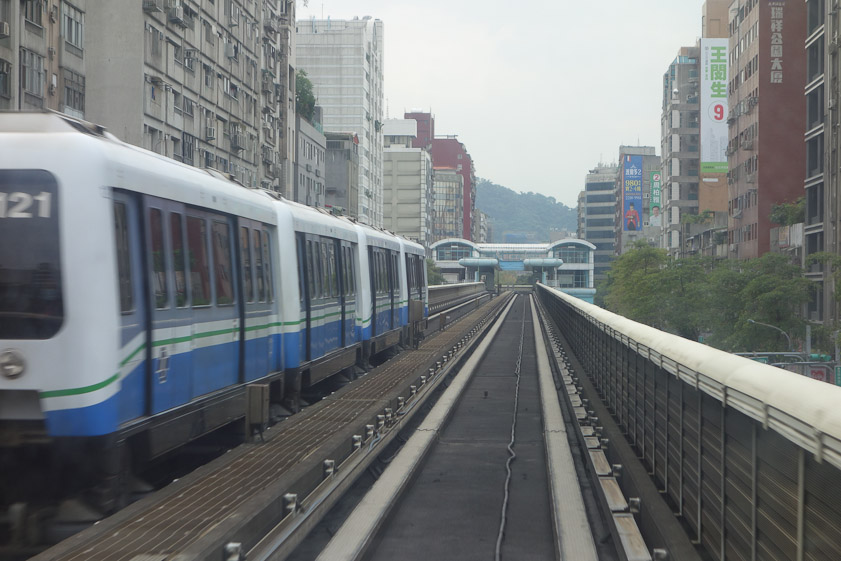 MRT trains are short. This one had four cars.
