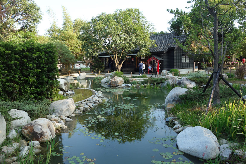 Hinoki Village in Chayi is a recreation of the dormitories and other buildings used by the people cutting cedar timber on Alishan Mountain to the east.