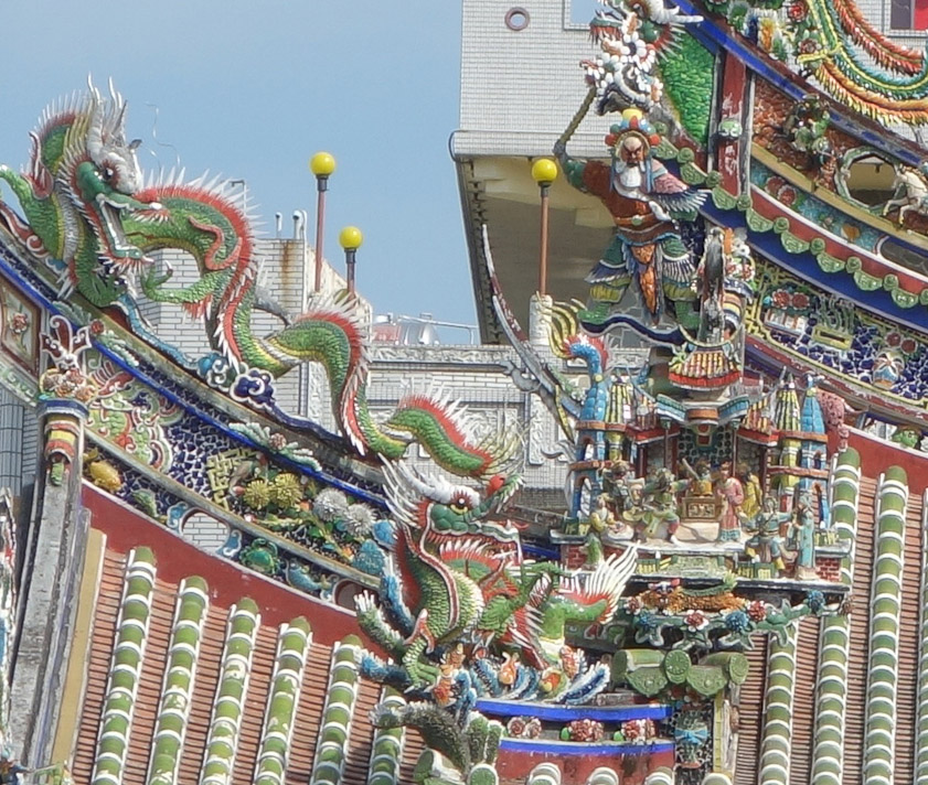 I expect so much color and sharp detail has to be renewed fairly often. The temple was rebuilt in 19037 in the Japanese era.